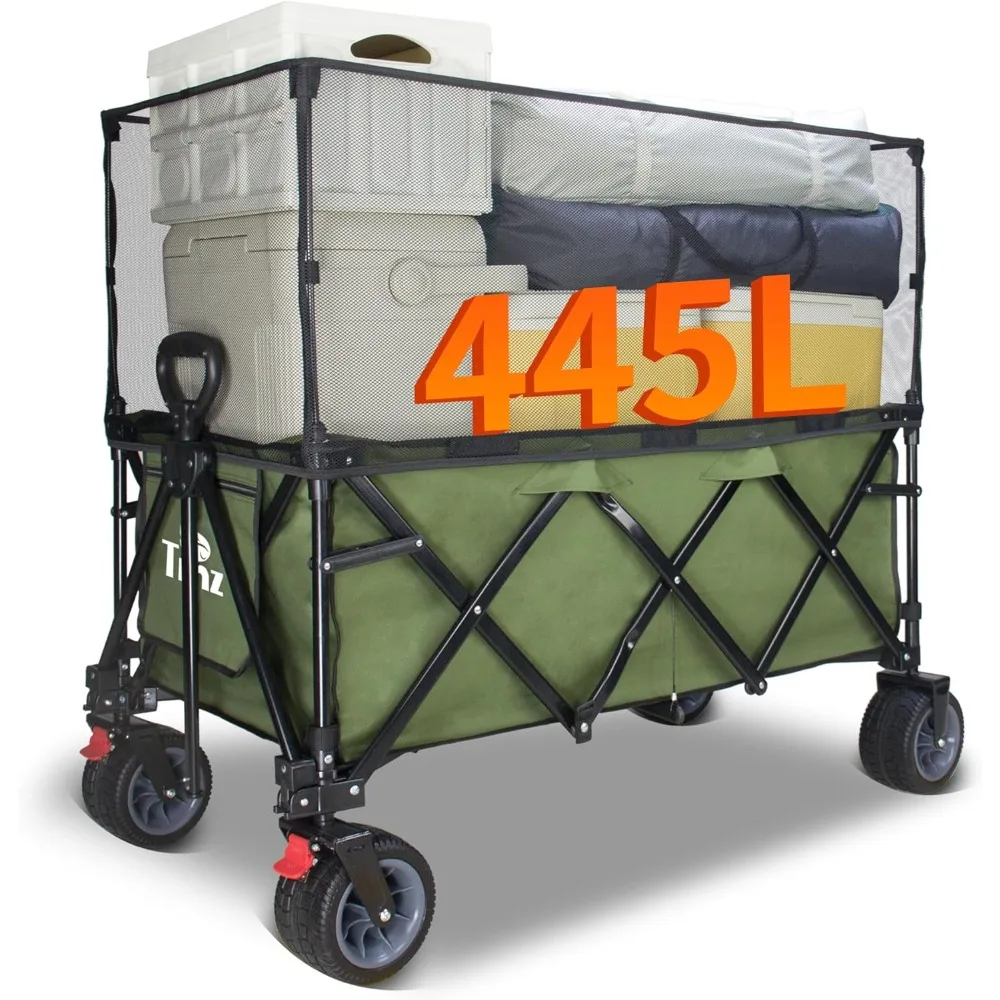 

445L Outdoor Multi-purpose Stroller, Heavy-duty Folding Stroller, Equipped with All-terrain Wheels, Sunshade and Brakes