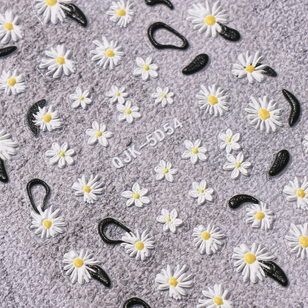 3pcs spring and summer flowers and plants delicate embossed nail art stickers, easy to apply for nail decoration, DIY, gifts, pa