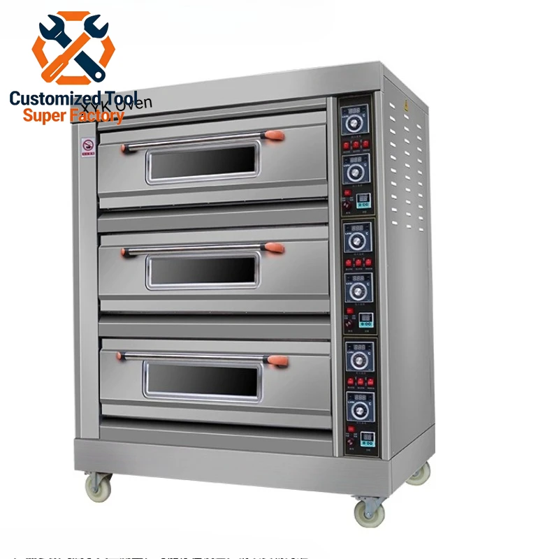 Commercial Large Electric Oven for Pizza Cakes Bread Large Capacity Multi Functional Three Layer Six Tray Electric Oven BBQ