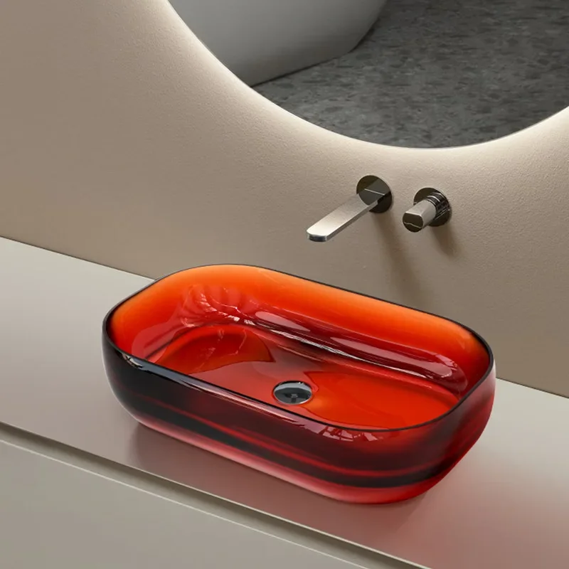 High-End Crystal Transparent Basin for Small Apartment Household Single Basin