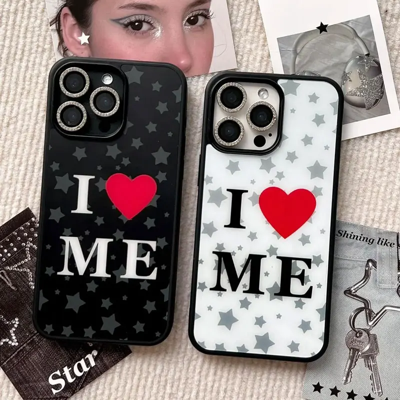 Spain Fashionable Couple Phone Case For iPhone 16 Pro Max 15 14 13 12 11 Pro Mini 7 8 Plus Love Yourself Letter Y2K Phone Cases