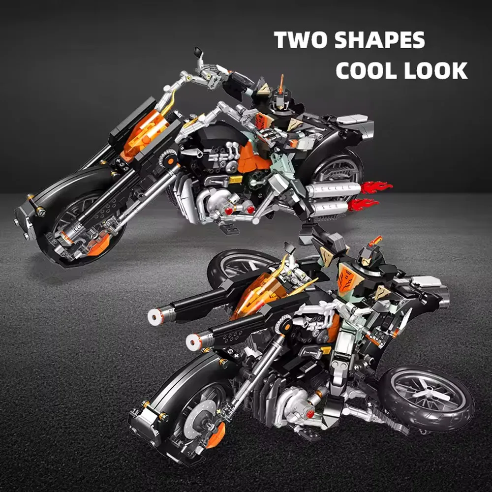 Diy mecha robô modelo tijolos presente de construção moc motocicleta bloco conjunto duas formas legal olhar brinquedo para crianças adultos