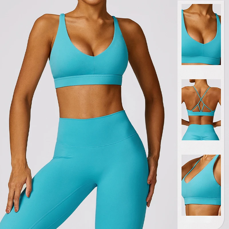 Soutien-gorge push-up de yoga respirant à séchage rapide pour femme, haut d\'entraînement, vêtements de sport, brassière de fitness et de course à