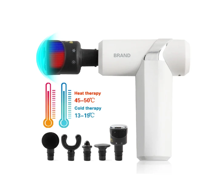 Heating Cooling Compress Mini Portable Cordless Deep Fascia Massager - Vibrating Thermal Massage Tool