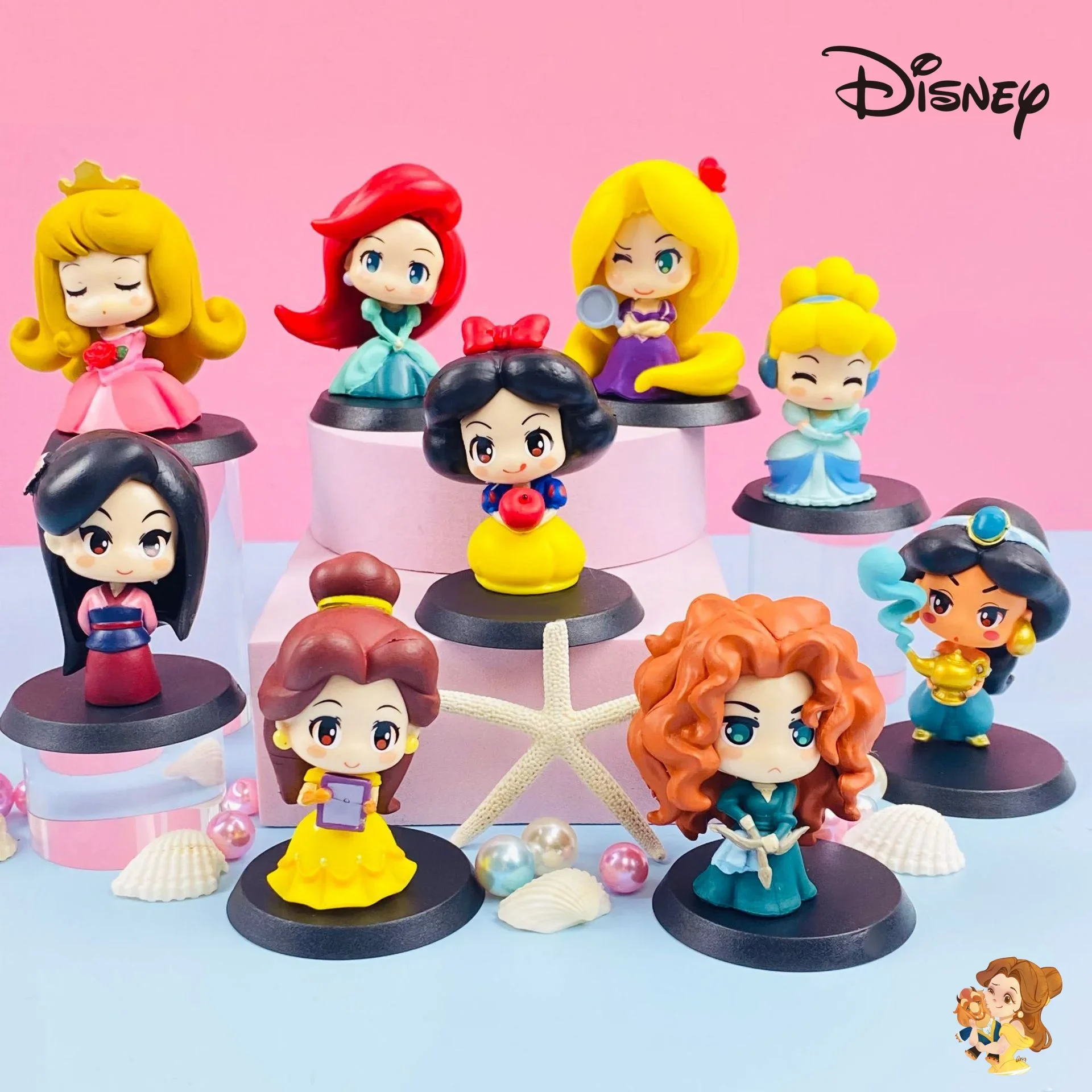 

Disney Snow White Doll Action Anime Figures Elsa Ariel Cinderella Model Doll Cute Cartoon Living Room Desktop Ornaments Gifts