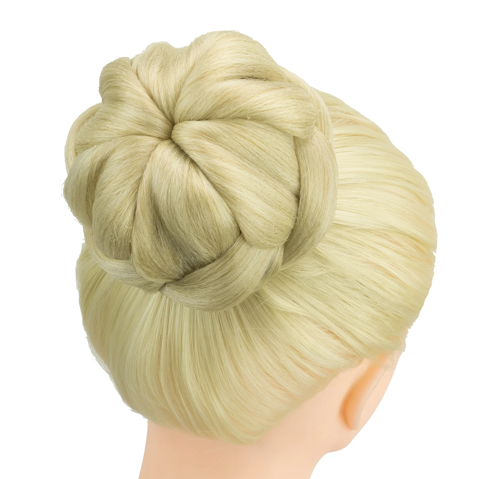 Soowee Synthetic Hair Dancer Braided Chignon Hair Cover Donut Hairpieces Scrunchie Hair Bun Wig Updo on Wedding Party