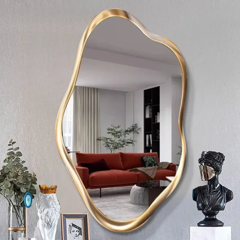 Large Led Makeup Bedroom Decorative Mirror Wall Bath Hanging Shower Aesthetic Mirror with Light Deco Chambre Home Decor