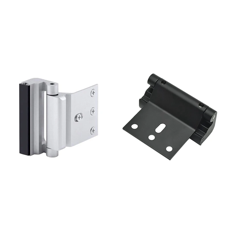 1Set Child Safety Door Reinforcement Lock Hinge Latch Night Lock Aluminum Alloy Silver