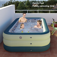 Blow Up Swimming Pool Multifunctional PVC Thickened Foldable Portable Large Capacity Inflatable Pool for Adults for Backyard