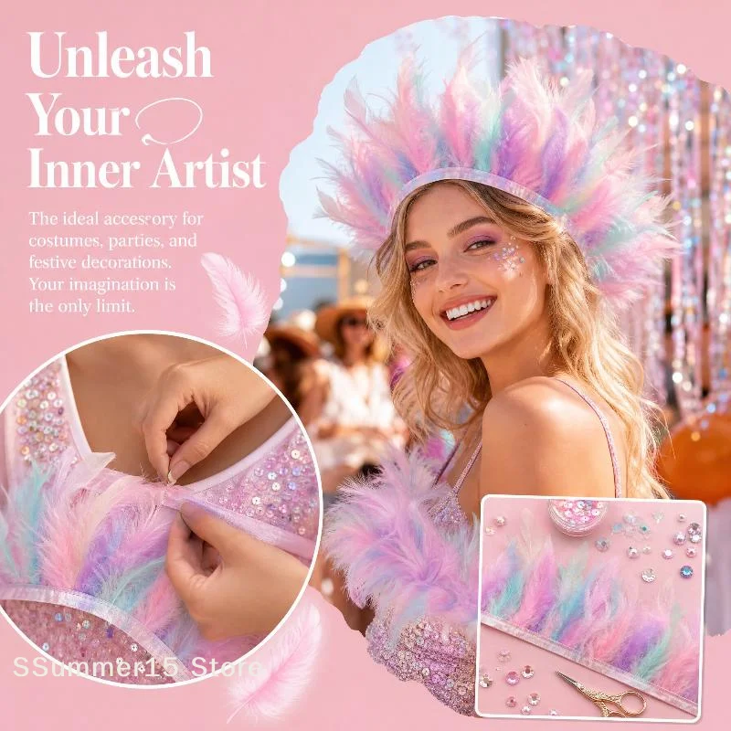 【R】1 Meter Hiasan Bulu Alami 1 - Fringe Ribbon Sewing ulasan dan harga