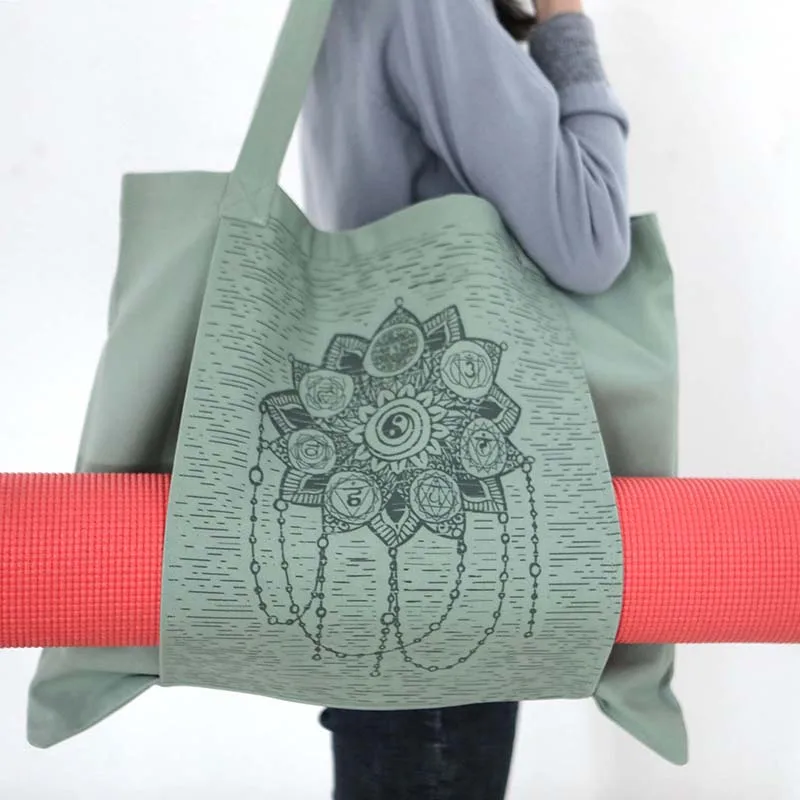 Bolsa de lona duradera de algodón para yoga