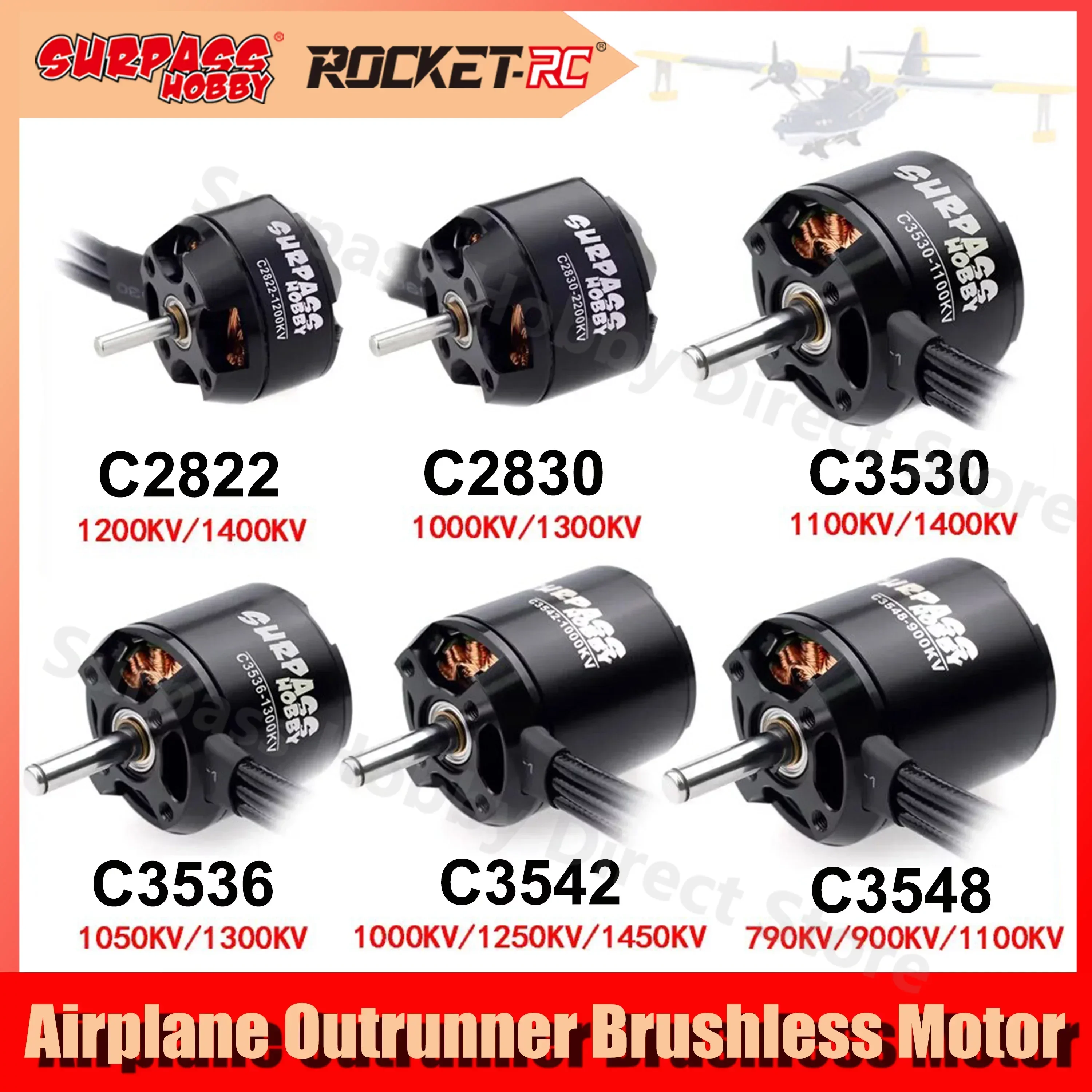 

Surpass Hobby 2822 2830 3530 3536 3542 3548 Outer Rotor Brushless Motor for Airpane Fixed-wing FPV Drone Multicopter Quadcopter