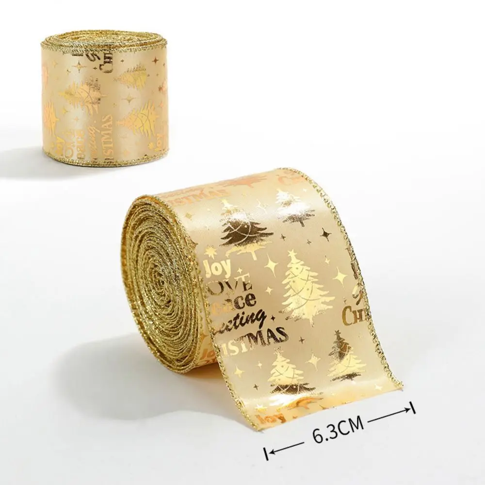 New 2m Christmas Ribbon DIY Xmas Gift Fabric Swirl Ribbon Christmas Tree Ribbon Lmitation Linen Burlap Ribbon