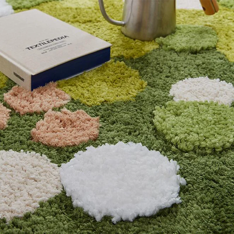 Imagem -05 - Nordic Tufting Moss Quarto Rug Soft Longo Verde Floresta Crianças Quarto de Cabeceira Tapete Área Floor Pad Mat Capacho Estética Home Decor