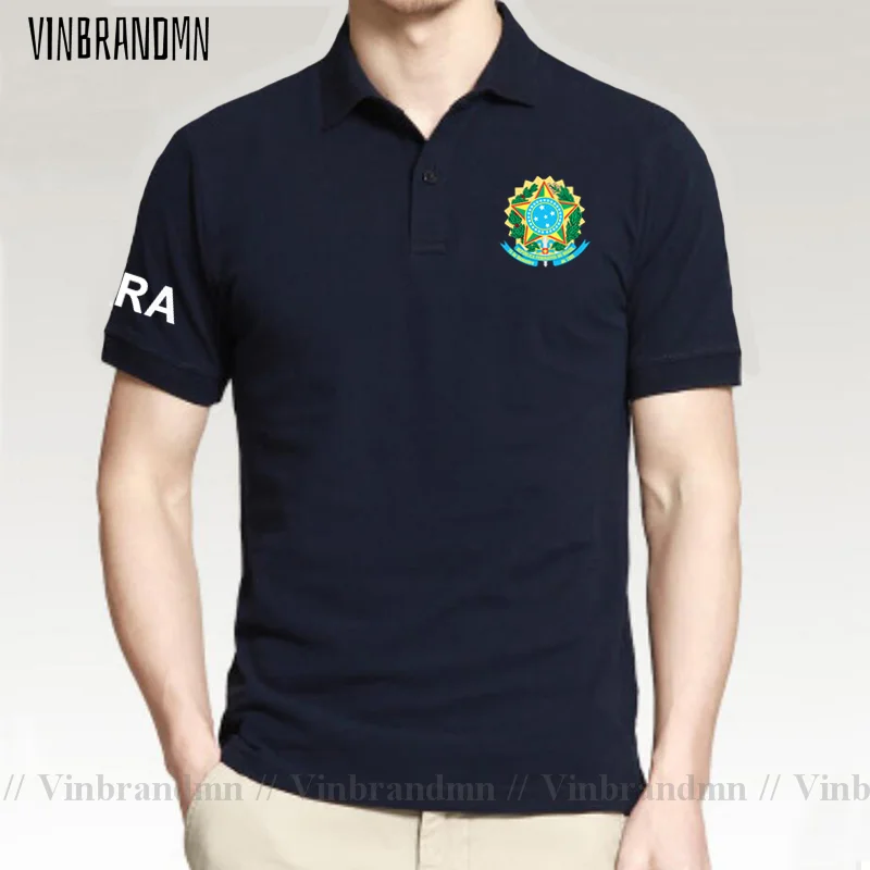Brazil Brasil BRA Brazilian BR polo shirts men short sleeve white brands printed for country cotton nation team flag new clothes