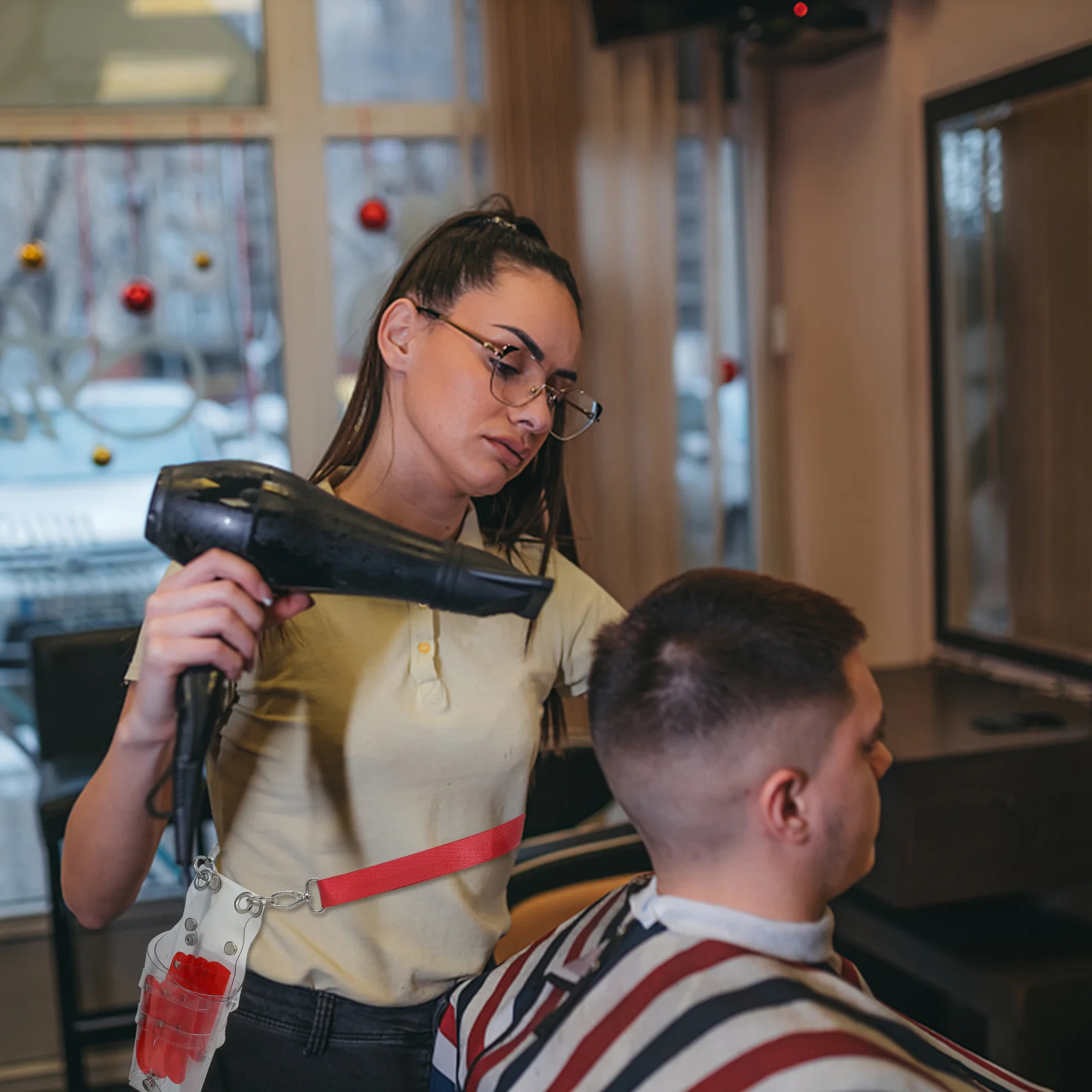 

Barber Scissors Bag Waist Pack Transparent PVC Hairdressing Scissors Case Large Capacity Scissor Holder Portable Stylist Tool