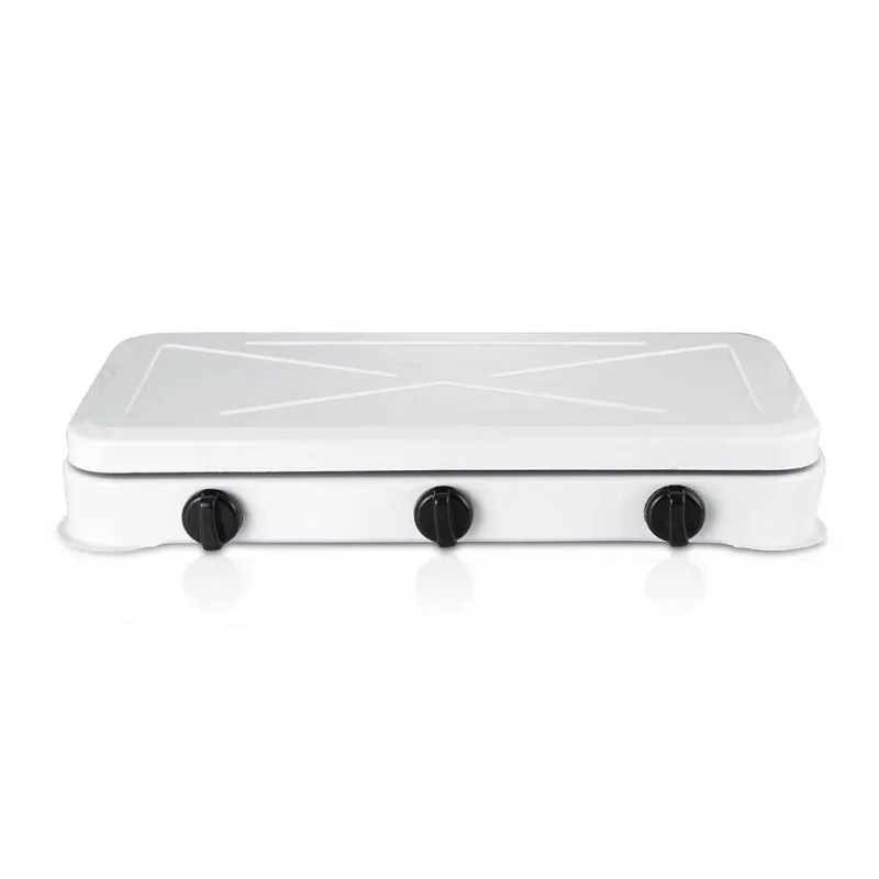 European Style 3 Burner Gas Stove, Manual Ignition Simple Gas Cooktop Portable Multi-head Gas Cooking Range for Export