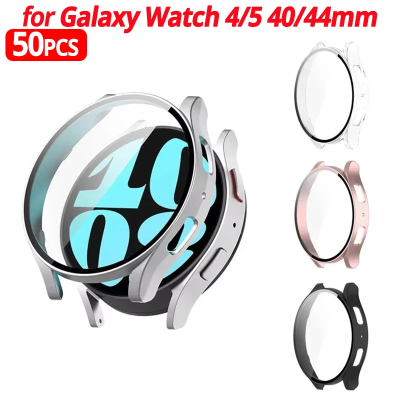 1Pack PC Case for Samsung Galaxy Watch 5 40mm 44mm Screen Protector Tempered Glass Film+Hard PC Cover Galaxy Watch 4 40mm 44mm