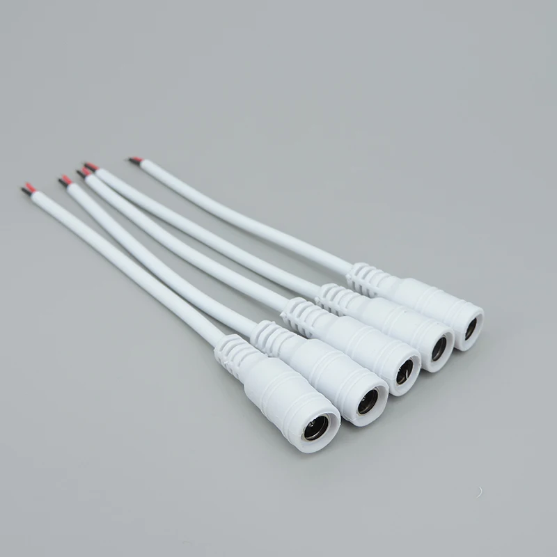 5.5x2.1mm DC Male Female Power Plug Cable Wire Jack Adapter Connector for CCTV Single Color 3528 5050 LED Tape Light