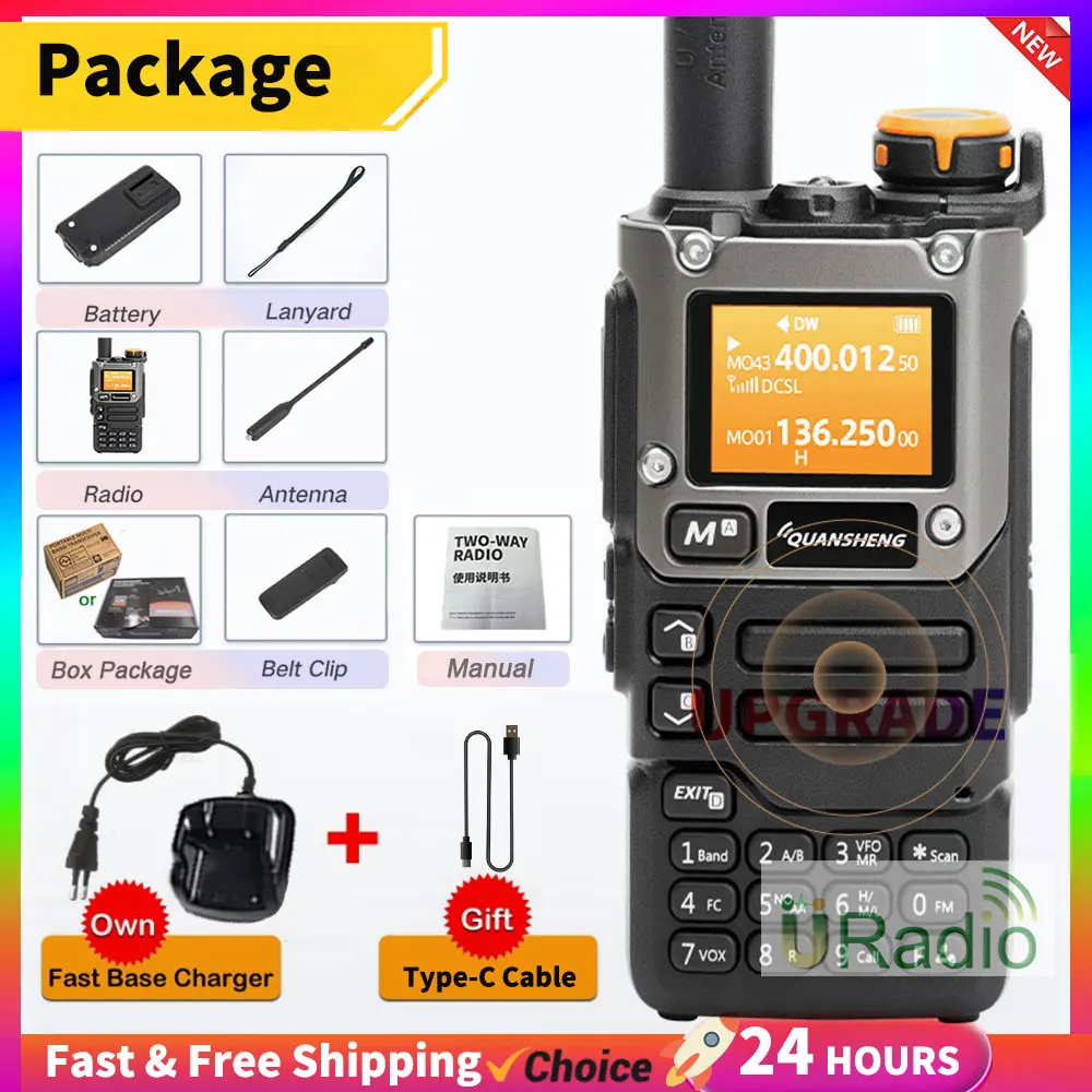 Quansheng UV K5 (8) Walkie Talkie UV-K6 5W Am Fm Two Way Radio UV-K58 Commutator Station TyepC Amateur Ham Wireless Set UV-K5 V2