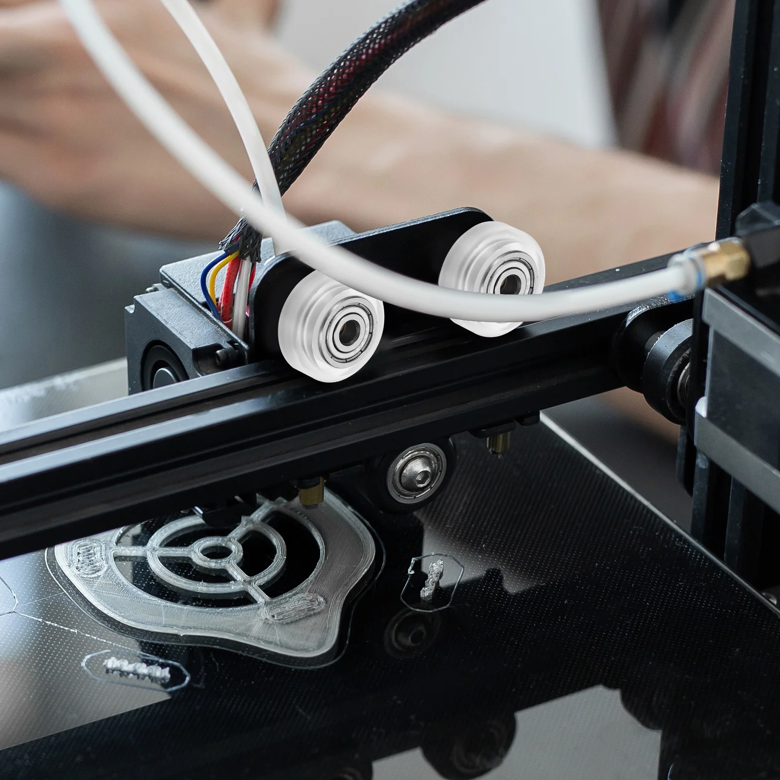 

4Pcs Printer Pom Pulleys Stable Performance Time Saving 3D Printer Parts Linear Bearing Pulley Wheels Pom Pulley Wheels