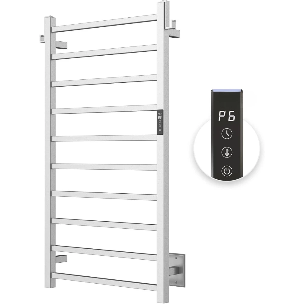 Towel Warmer, 10-Bar Heated Towel Rack for Bathroom, Electric Towel Warmer with Timer & Temperature Multi-Level Adjustments