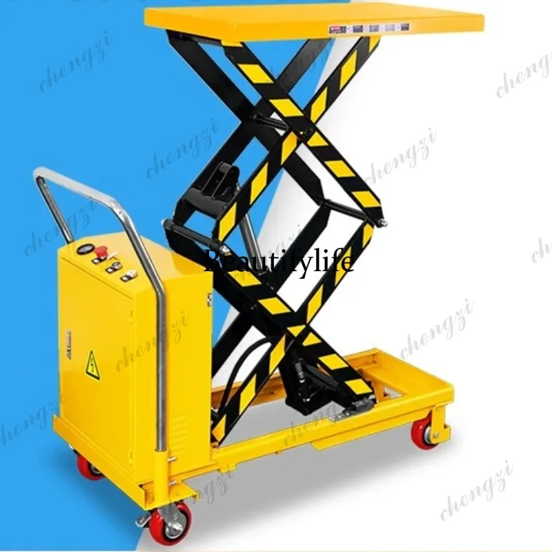Electric hydraulic lifting platform vehicle, small mobile lift truck, forklift elevator lift
