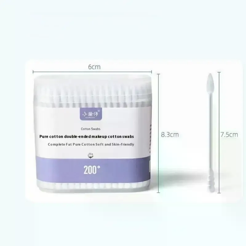 100/200 قطعة مزدوجة الرأس متعددة الأغراض وكيل الفلورسنت الحرة تنظيف حفائظ أعواد قطنية الطفل التمريض لوازم الطفل أعواد قطنية #6