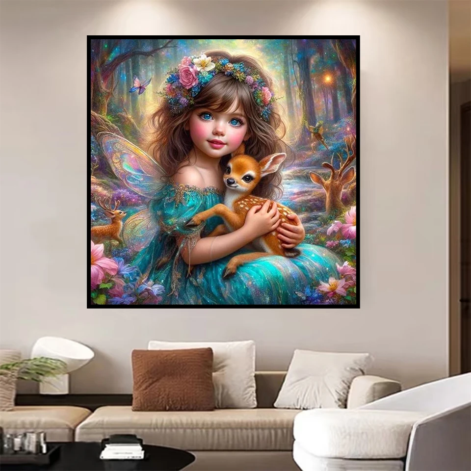 Diamond painting for children and animals, fully diamond-encrusted mosaic art DIY, rhinestone embroidery for home decoration