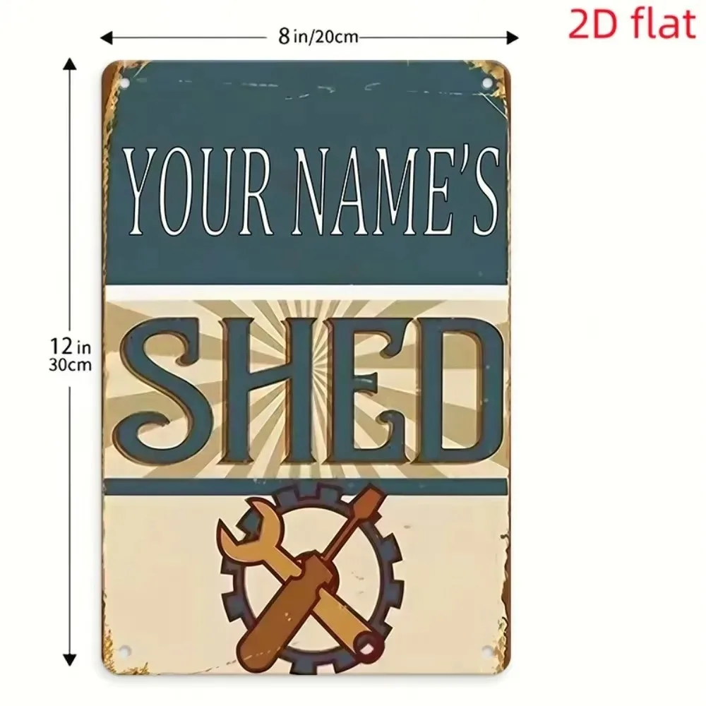 CIFbuy Custom My Tool Shed Tin Plaque Personalized Waterproof Workshop Garage Bar Wall Decor Gift