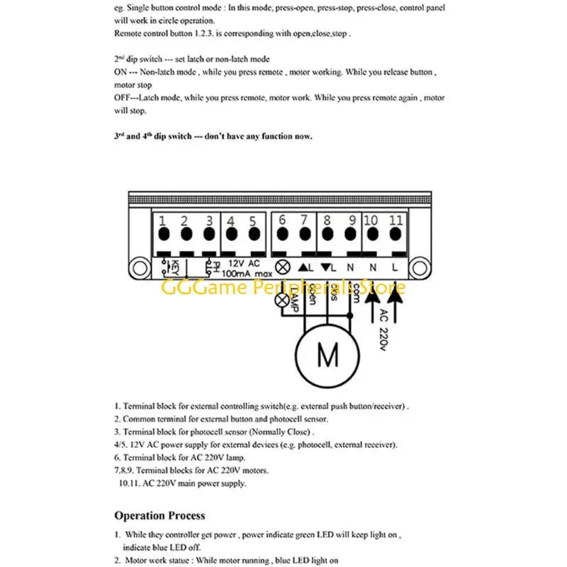

U55B Simple Setups 220V Control Board with Included 433MHz Wireless Remote for Garage Door Roller Shutters & Auto Gate