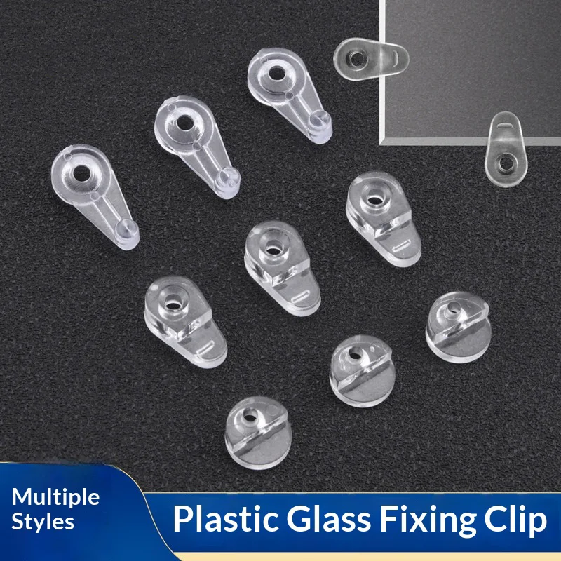 Glass clip for wardrobe fixing clips, door-free drilling accessories, support clips, snap fasteners, plastic mirror nails, wardr