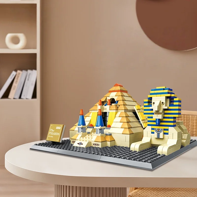 

OUZEY Ancient Egyptian Pyramid, Micro Blocks Building Kit, Desert Monument Model for Teens