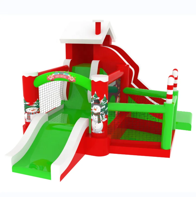 

New Design Decorations Outdoor Party Bounce Slide Castle Inflatable Indoor Christmas With Air Blower