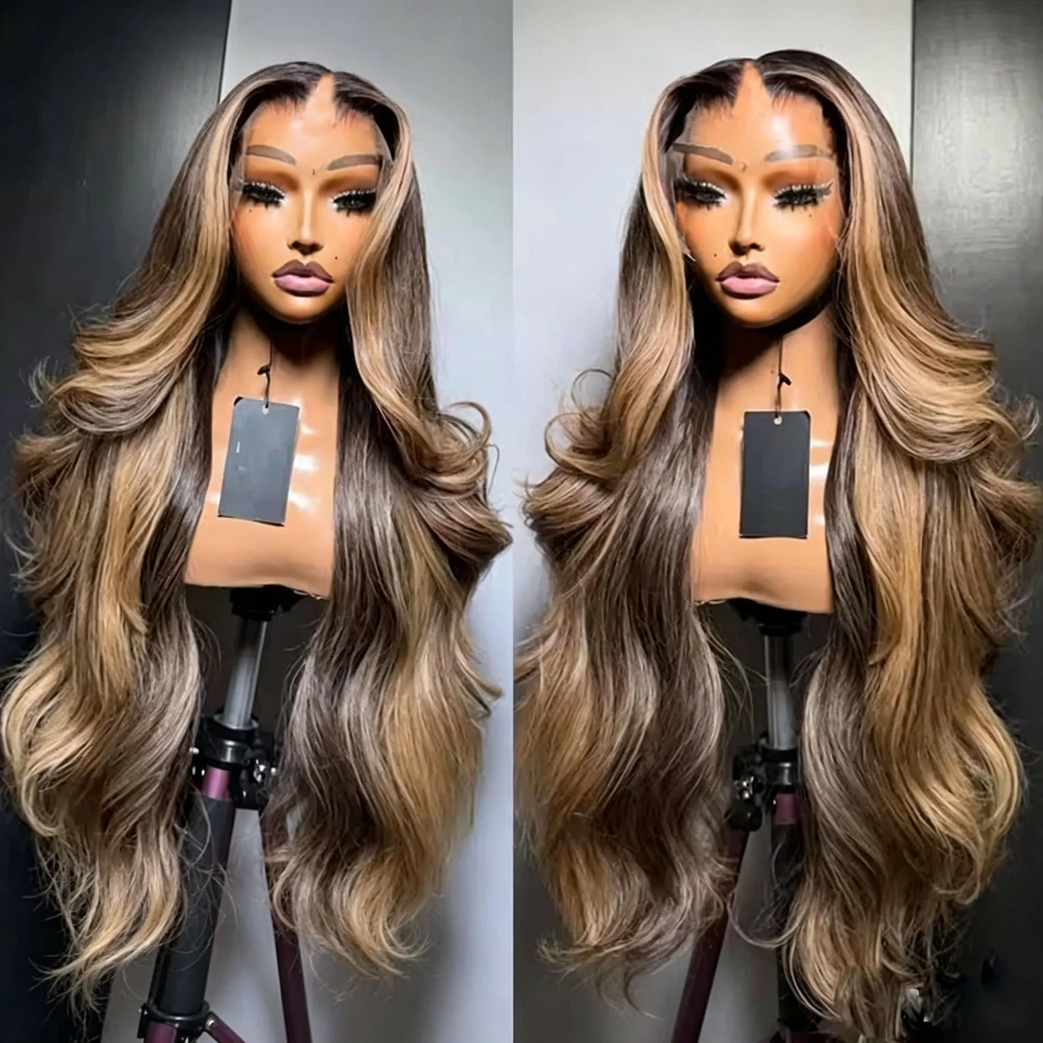 Highlight Chestnu Blonde Brown Balayage Human Hair Cheapest U Part Wigs 1X4 Middle Open Glueless Machine Made Full U Shape Remy