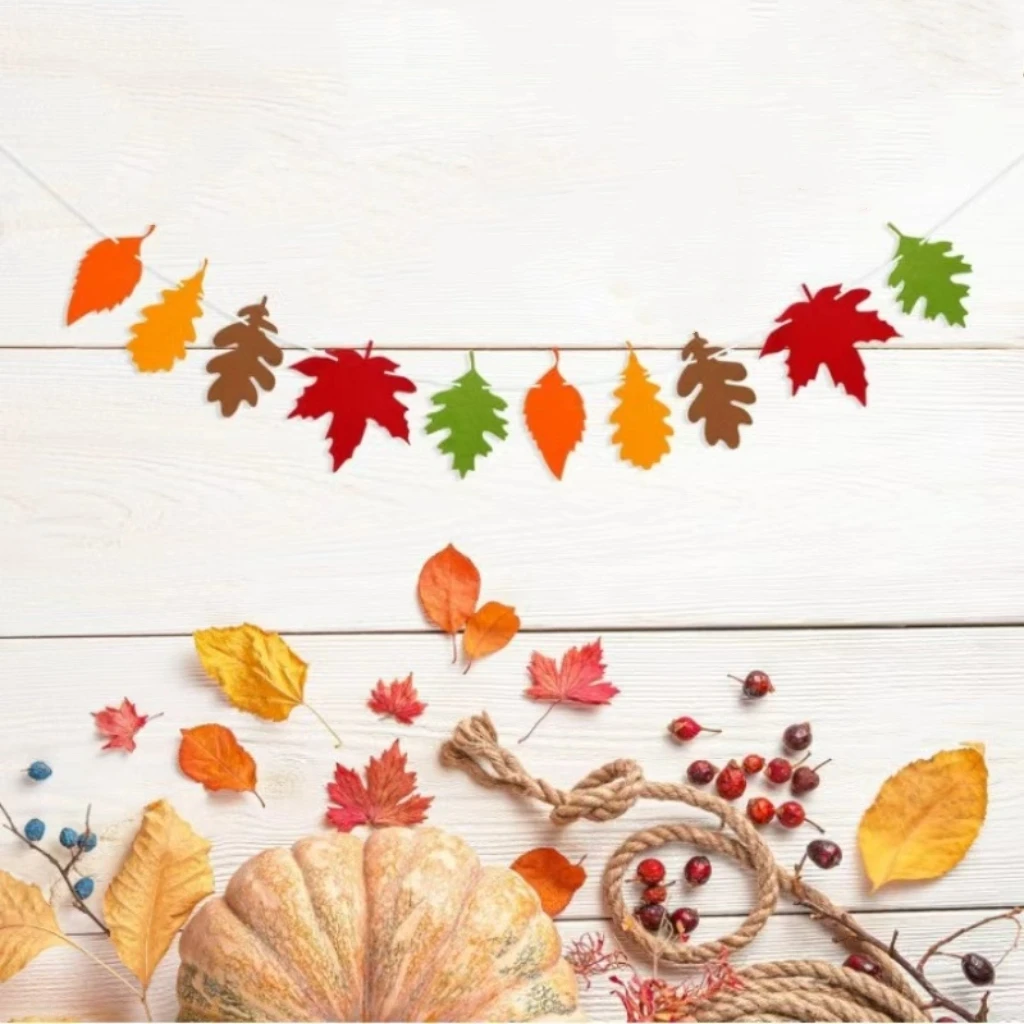 ورأى الخريف مابل ليف إكليل راية الشكر الديكور شنقا زخرفة لمستلزمات حفلة عيد ميلاد