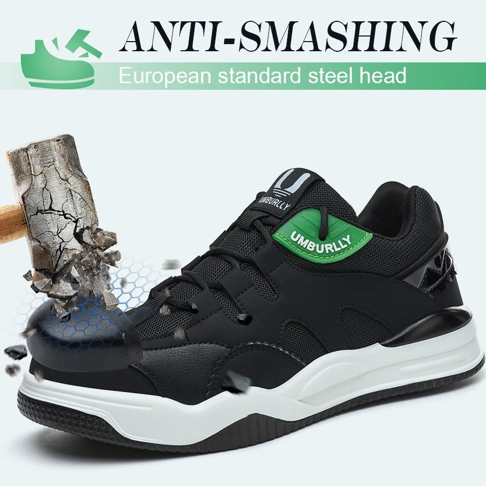 

Work Safety Sneakers Fashion Safety Shoes Anti-smash Anti-puncture Indestructible Shoes Men Safety Boots Lightweight Men Shoes