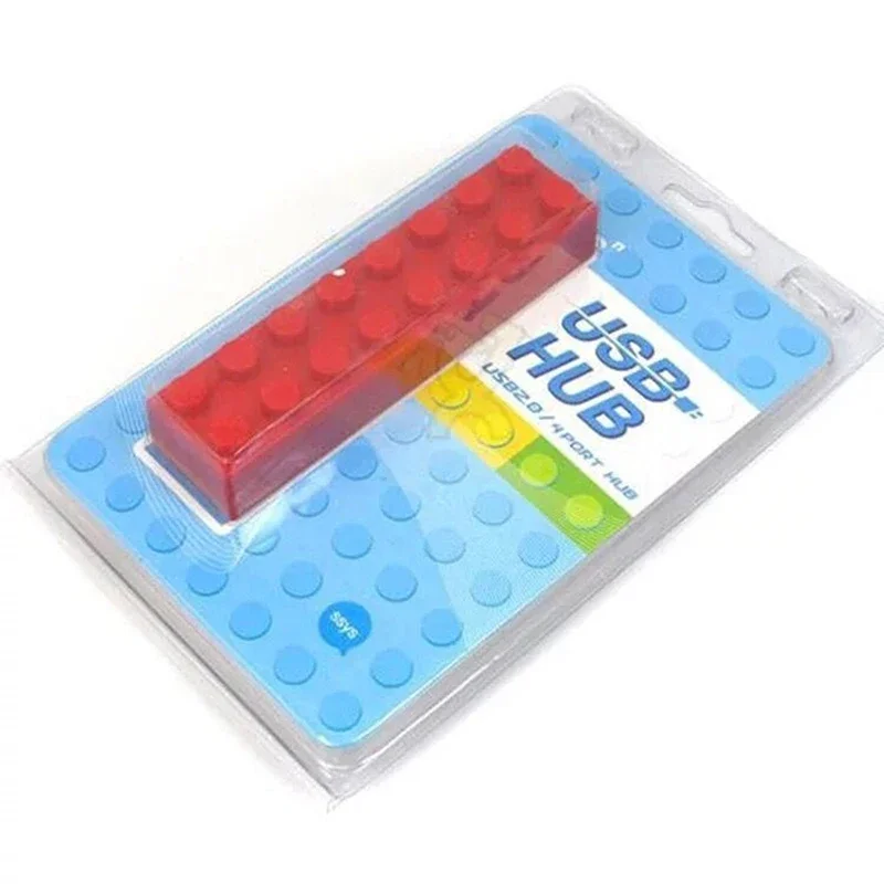 Rectangular 4-Port USB 2.0 Hub Plastic 4 Ports USB 2.0 Data Hub Splitter Adapter Portable for Laptop, PC, More USB Devices