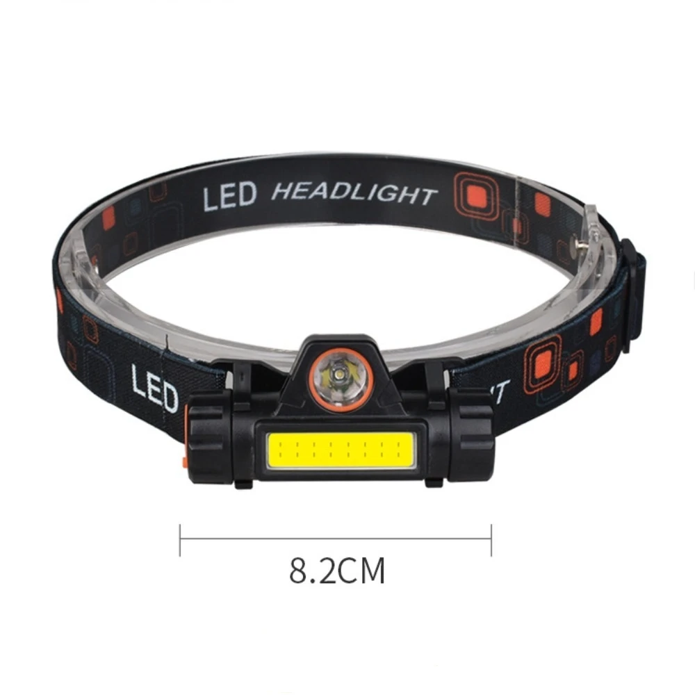 Rechargeable Fishing LED Headlamp Camping Headlight XPE COB Work Light 2 Lighting Modes with Tail Magnet Detachable