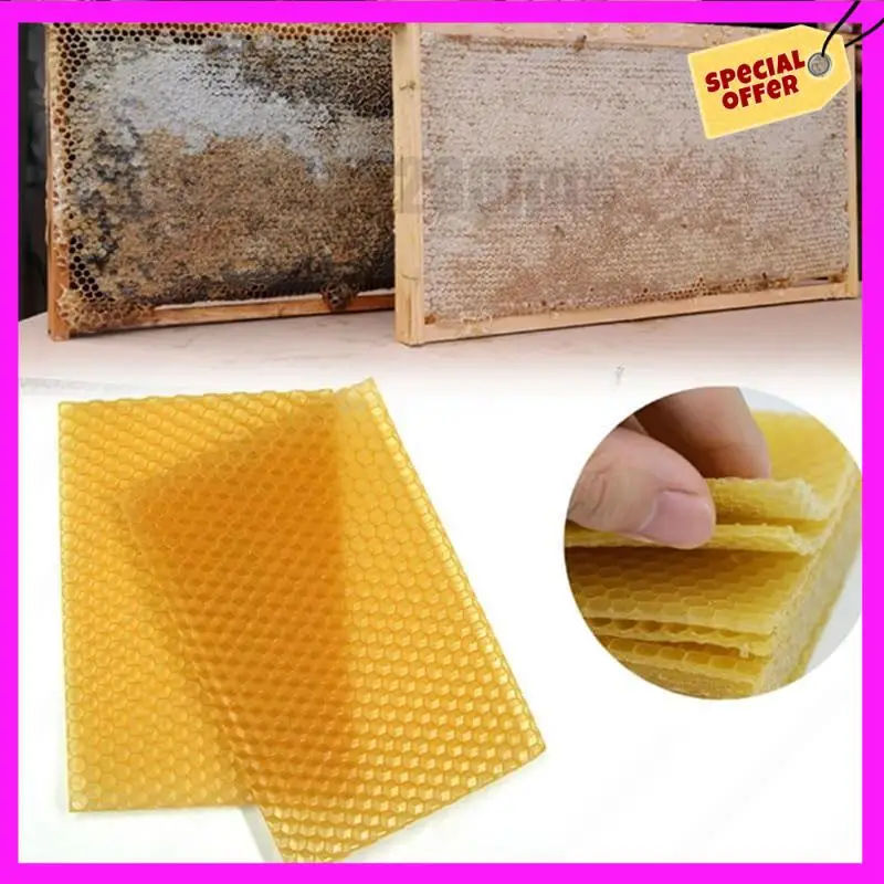 

-ABUB Beeswax Sheets Natural Beeswax Sheets Beeswax Honeycomb Sheets Wax For Beekeeping Equipment (13.3 X 9Cm) 20PCS