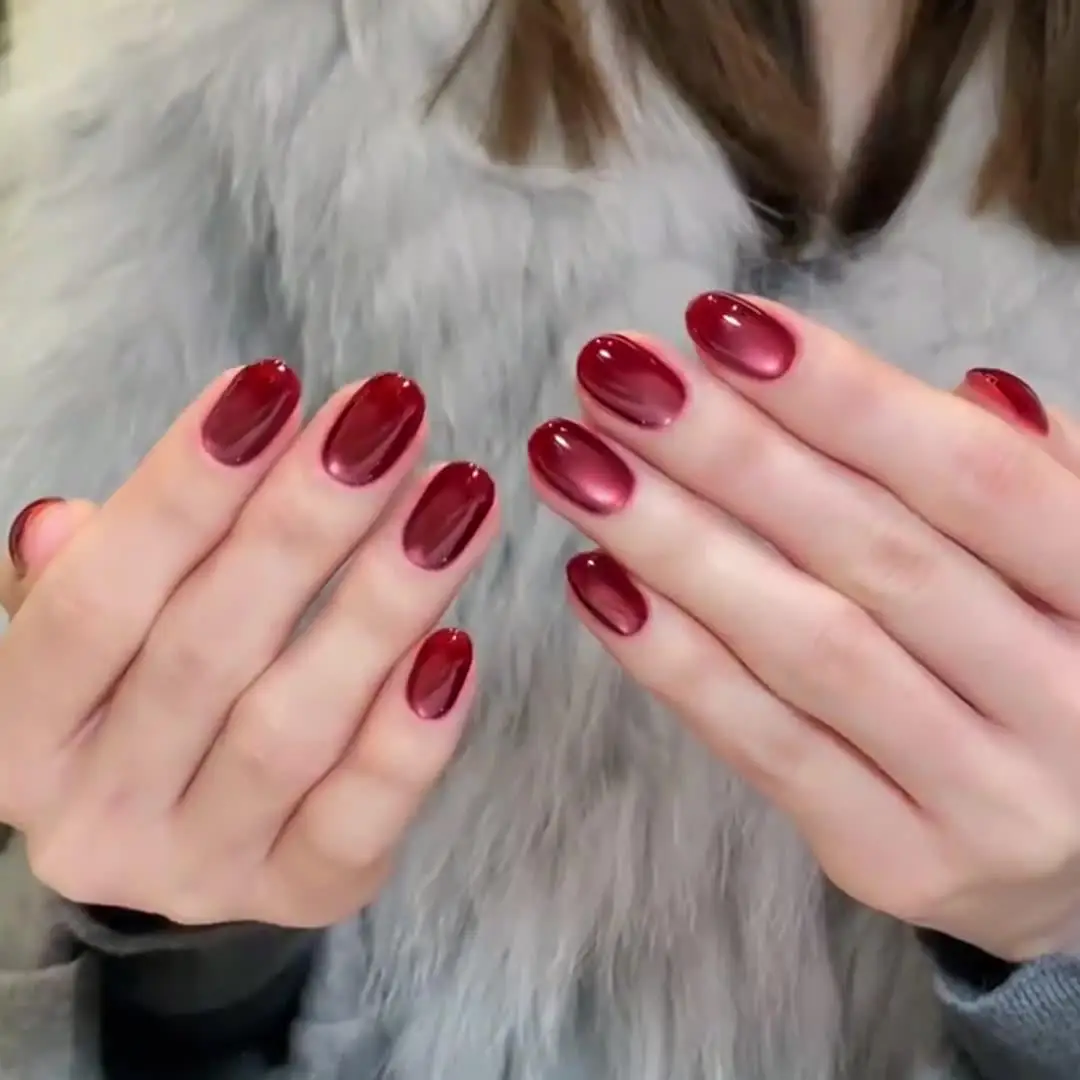 1 قطعة عيد الميلاد روبي الأحمر القط العين هلام مسمار البولندية إثارة الزجاج حبة المغناطيسي مسمار البولندية 2026 السنة الجديدة نقع قبالة UV LED جيل للأظافر #4