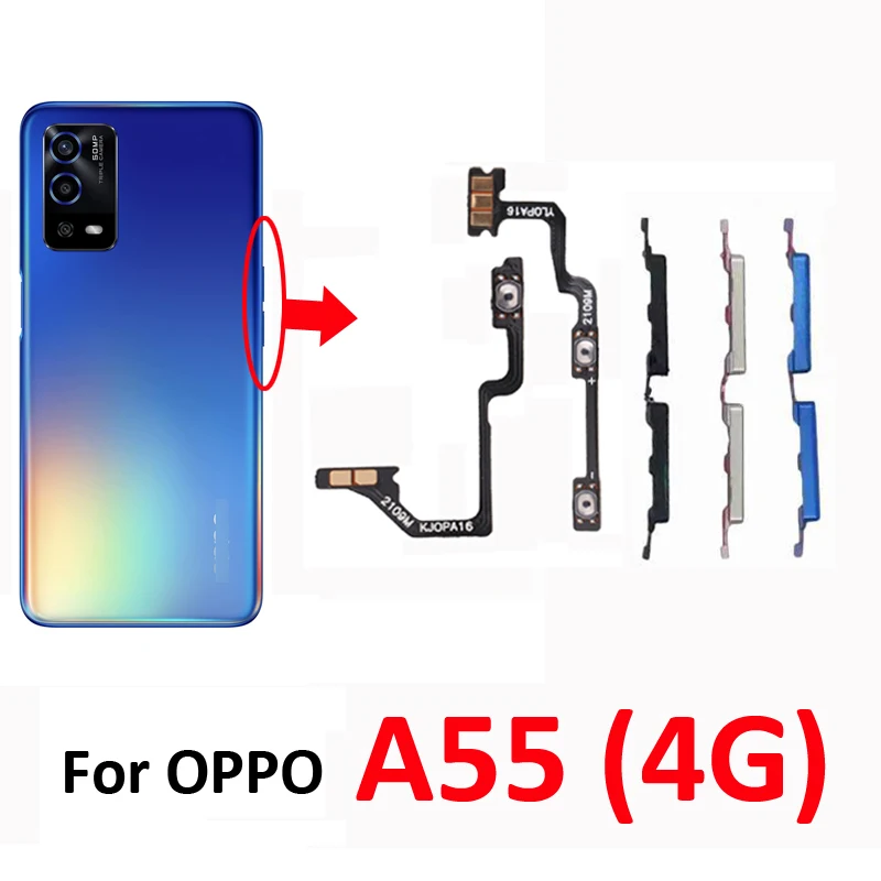 

For Oppo A55 4G CPH2325 Phone New Volume Up Down Button Key Internal Flex Cable Repair Part
