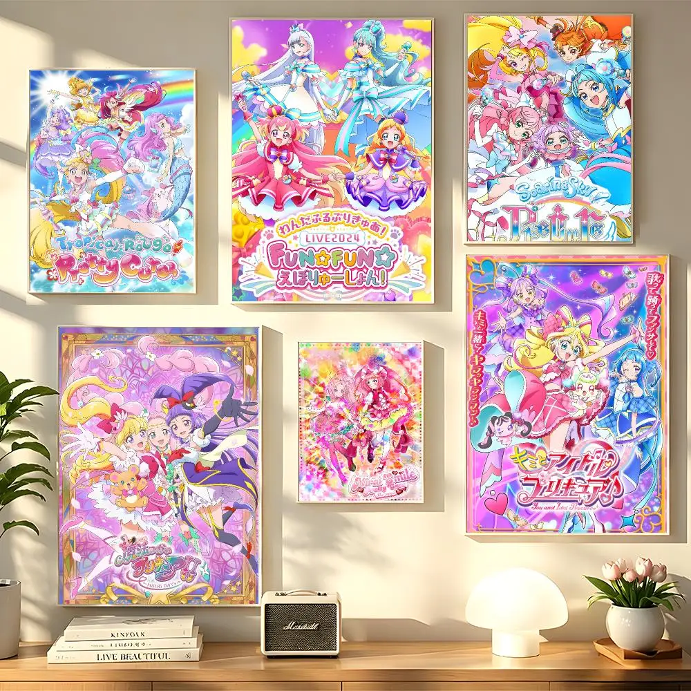 Anime P-Pretty Cure Poster Decorative Wall Sticker Mural Photo Print for Bedroom Living Room Hallway Home Decor Gift