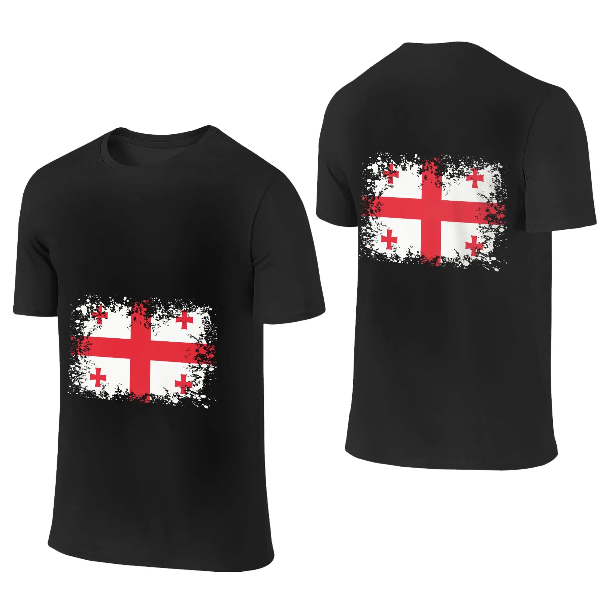 Male Georgien Georgia Flag T Shirts Short Sleeve Streetwear T-shirt Leisure Georgian Proud Patriotic Tees Loose Fit Clothes