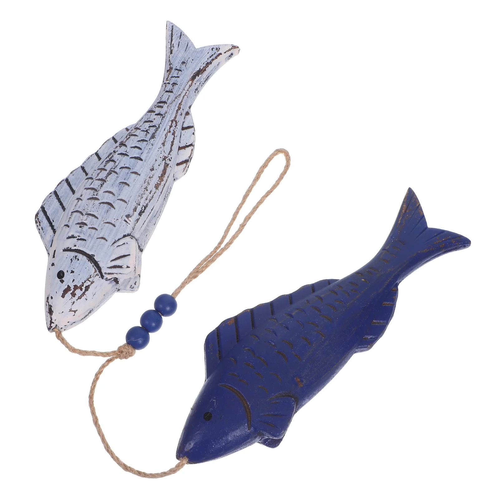 

Wood Carved Fish Wall Decor: Handcrafted Mediterranean Hanging Art for Vintage - Rustic Ocean Theme Decoration