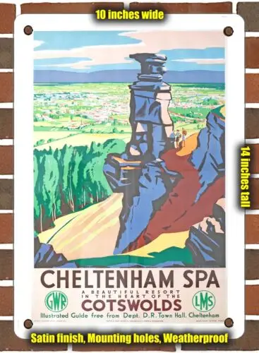 METAL SIGN - 1939 Cheltenham Spa Cotswolds GWR LMS 2 - 10x14 Inches