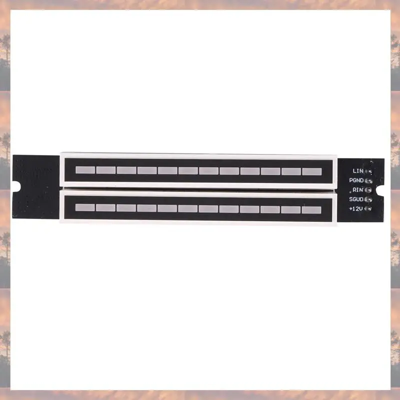 N75R-4X Dual 12 Music Level Indicator LED Spectrum VU Meter Amplifier Lamps Light Speed Adjustable Board DC 7-12V(Finis)