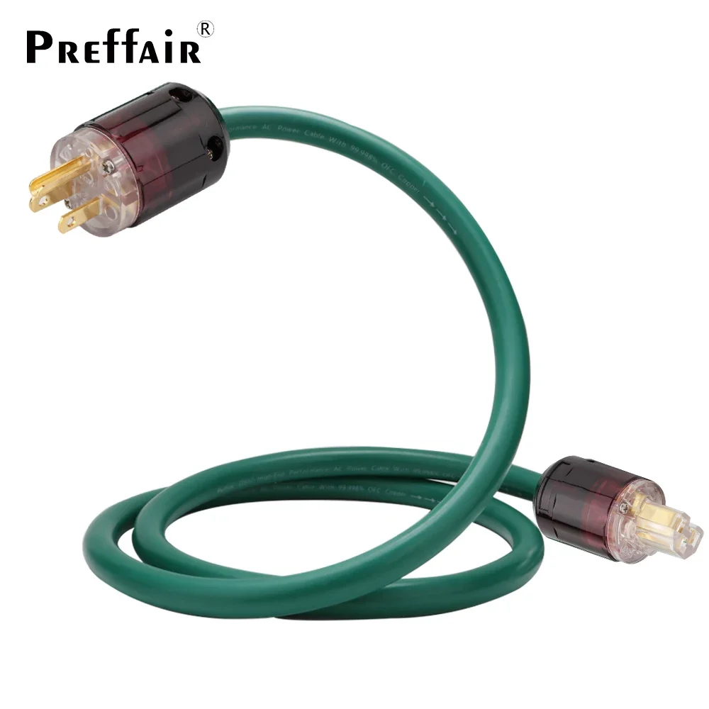 PREFFAIR High-Fidelity Audio Power Cable: 16mm PVC Insulated, Pure Copper & Silver Plated Conductors, EU/US Plug Options