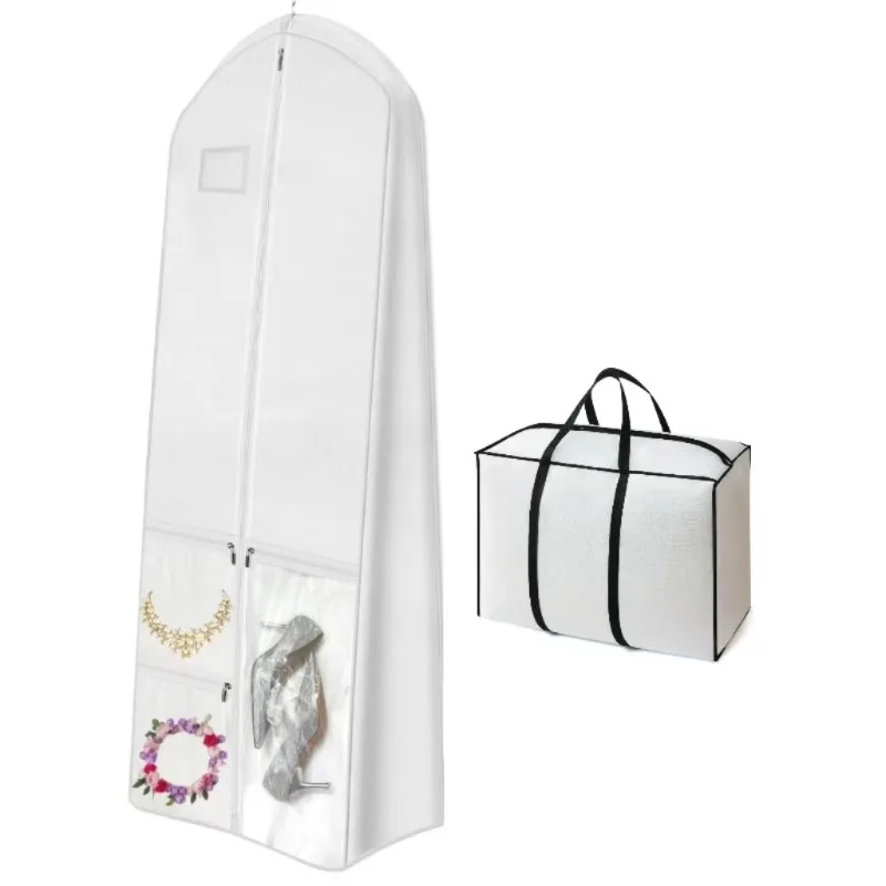 2 stücke Kleid Lagerung Tasche Hochzeit Anzug Hochzeit Staubdicht Feuchtigkeit-beweis Handtasche Lagerung Tasche Vlies