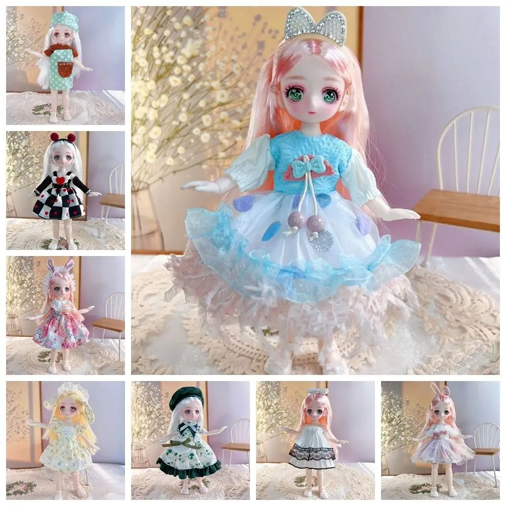 with Clothes BJD Doll 3D Eyes Simulated Eye Simulated Eye Hinge Doll 1/6 BJD Cute Removable Joints Doll Girls Gifts